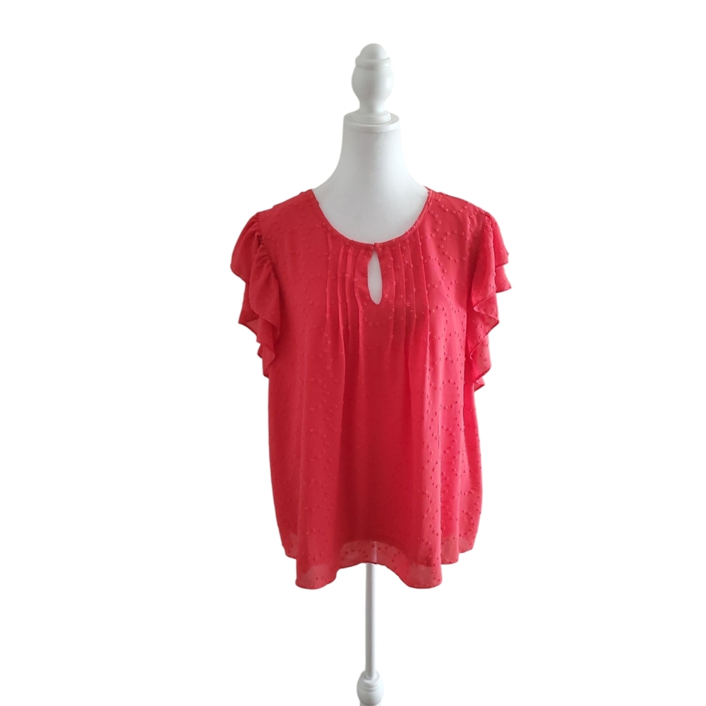 Zac & Rachel CORAL Ruffle Blouse
